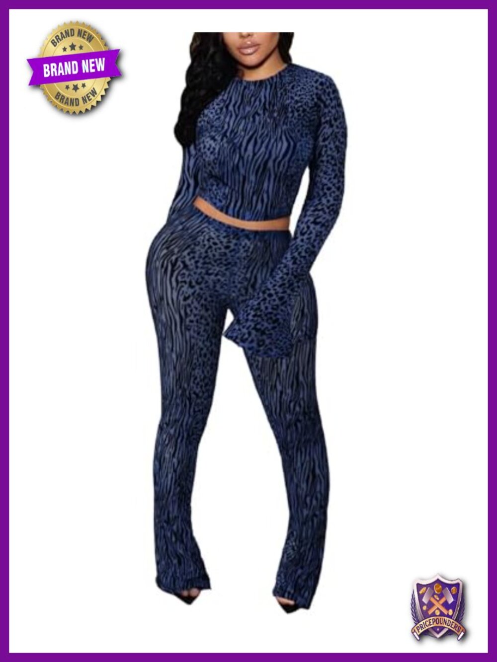 2 Piece Mesh See Through Crop Top Flare Pant Club Outfit Set